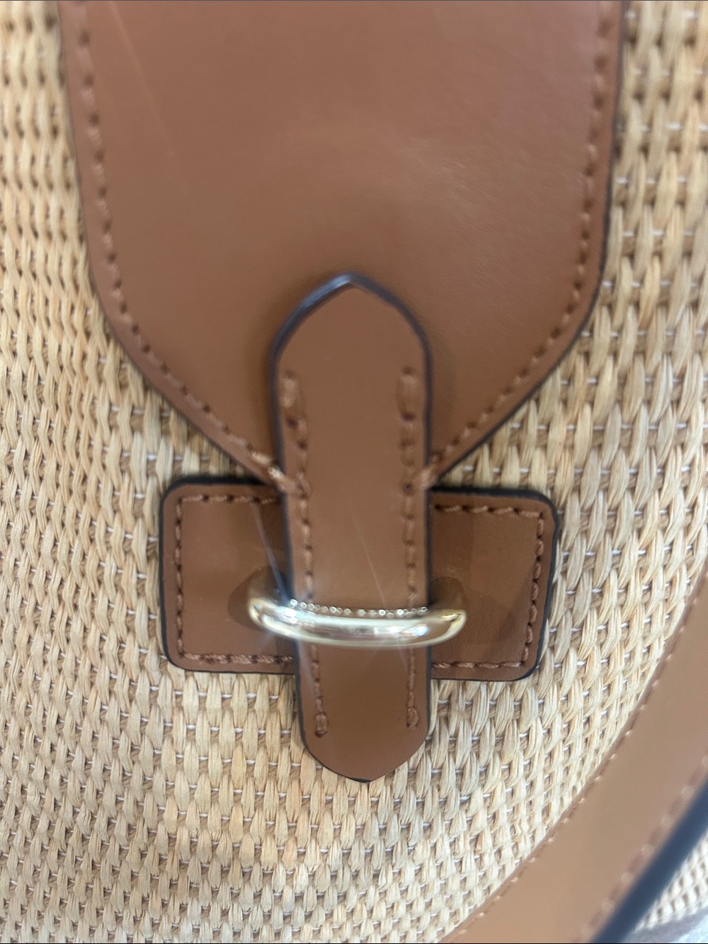 Banana Republic Woven Straw Crossbody with Brown Leather Trim - Picture 2 of 9